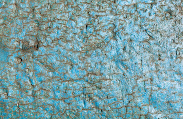 Close view of weathered blue foam used for floats on the water.