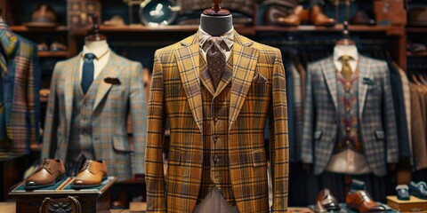 Obraz premium Stylish Men's Suits in Classic Boutique