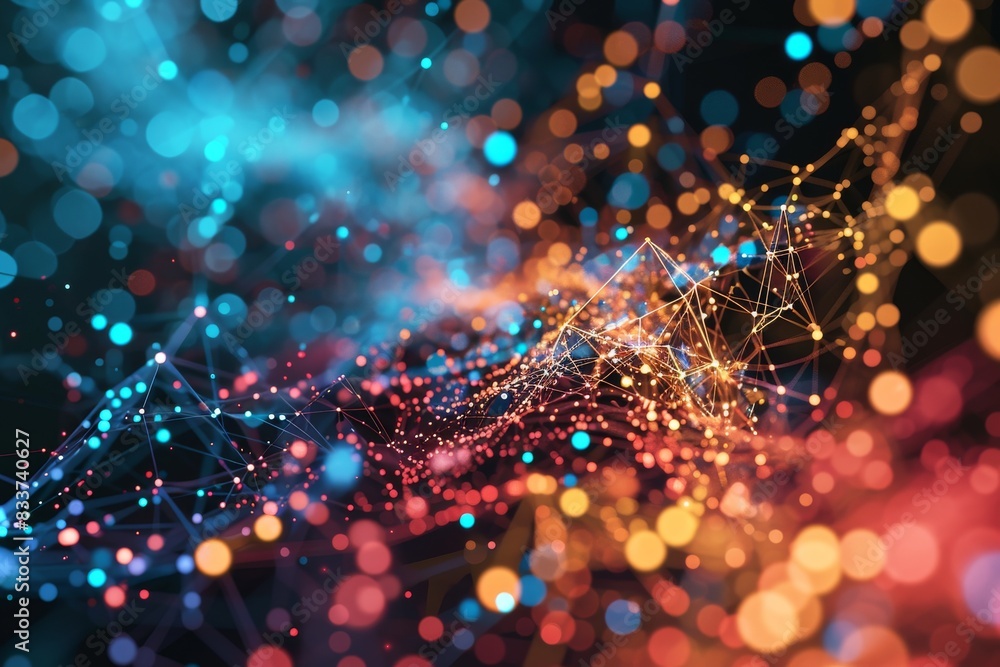 Poster abstract digital background. it can be used for technological processes, neural networks and ai, dig