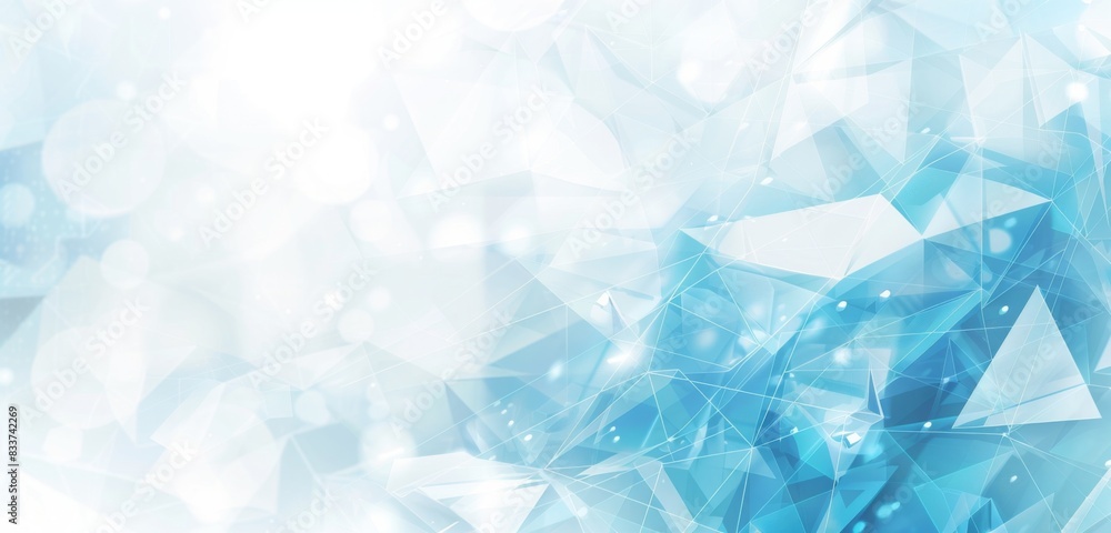 Poster abstract light blue and white background with geometric shapes for technology concept vector present
