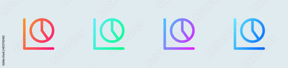 Poster chart line icon in gradient colors. statistic signs vector illustration.