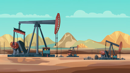 Fototapeta premium Oil field vector image