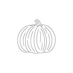 Pumpkin hand drawn outline doodle vector illustration vegetable for seasonal autumn holidays celebration design, healthy vegetarian diet, Thanksgiving, Halloween clipart