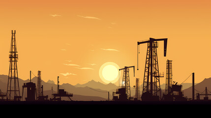 Oil field vector image