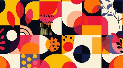 abstract geometric pattern with vibrant colors and organic shapes modern art background vector illustration