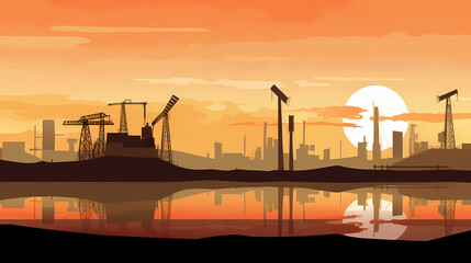 Obraz premium Oil field vector image