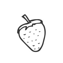 Simple strawberry sketch in doodle style