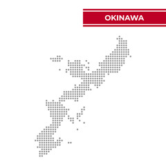 Dotted map of Okinawa Prefecture in Japan