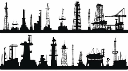 Obraz premium Oil field vector image