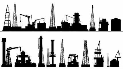 Oil field vector image
