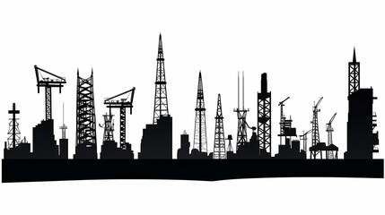 Oil field vector image