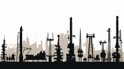 Oil field vector image