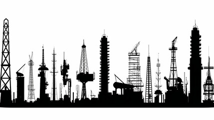 Oil field vector image