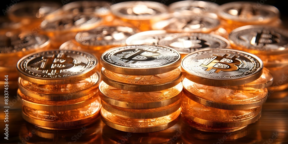 Aufkleber securing bitcoin with cold storage: wide banner design with copy space area. concept bitcoin securit