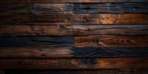Fondo abstracto de madera oscura de pared con textura de paneles de madera, elemento de diseño interior con espacio para texto y decoración. © Marek