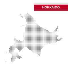 Obraz premium Dotted map of Hokkaido Region in Japan