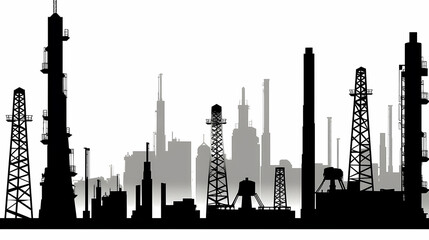Obraz premium Oil field vector image