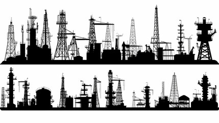Oil field vector image
