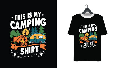 Mountain camping  Adventure vintage print design