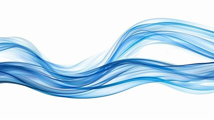 dynamic blue water wave isolated on white background abstract aquatic design element