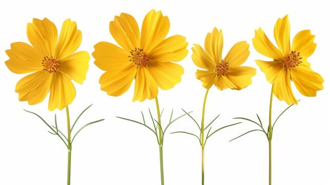 hyperrealistic coreopsis tickseed flowers isolated on white background highquality png file