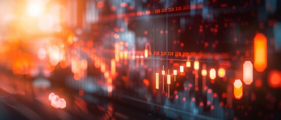 An abstract depiction of financial data flowing through a digital interface, symbolizing big data and analytics in finance on isolate background with space for text