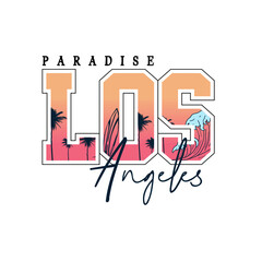 Paradise Los Angeles summer beach typography graphic tee