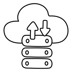 A colored design icon of cloud datacenter

