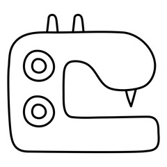 A trendy design icon of sewing machine

