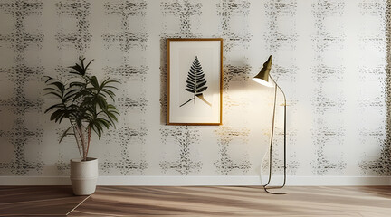 An empty loft livingroom penthouse NY,Madrid,London for Augmented reality mockup pattern frame
