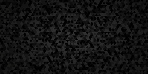 Black and gray square triangle tiles pattern mosaic background. Modern seamless geometric dark...