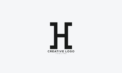 HI IH Abstract initial monogram letter alphabet logo design