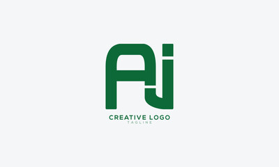 AJ Abstract initial monogram letter alphabet logo design