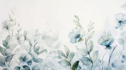Fototapeta premium Delicate watercolor floral arrangement painting, white background.