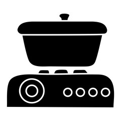 Fototapeta premium A glyph design icon of stove