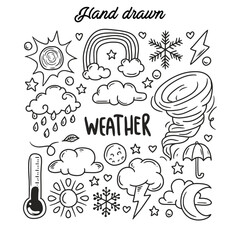 weather hand drawn doodles