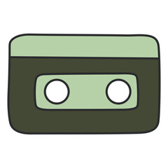 A flat design icon of audio cassette

