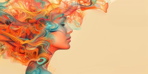 AI illustration of annual collective mind concept art, exploding mind, inner world, dreams, emotions, imagination, and creativity