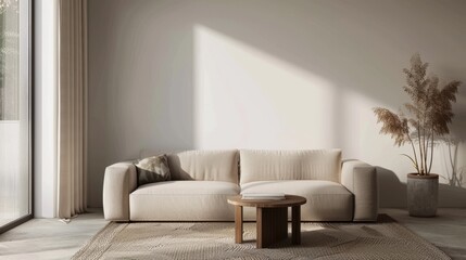 Generative AI living room - minimal and clean