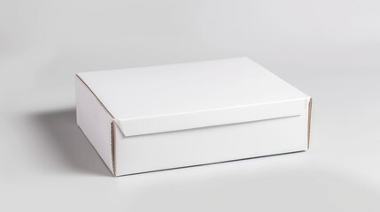 Naklejka premium White background with white rectangular cardboard box