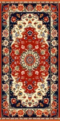Red and Blue Floral Rug
