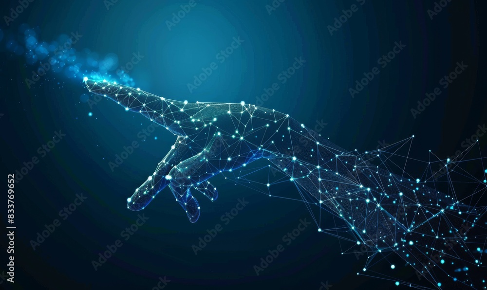 Poster an interface based on hand-touch and digital transformation. an innovative new era of technology tha