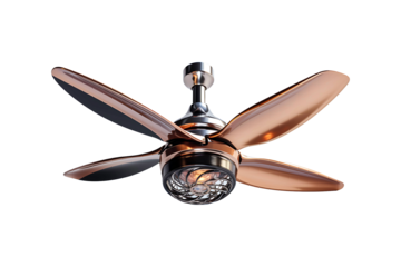 Electrical Ceiling Fans isolated on transparent background.