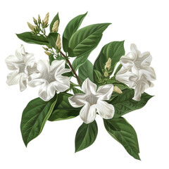 Fototapeta premium Bouquet of white flowers isolated on white background