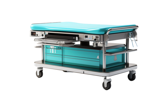 Endoscopy Trolley isolated on transparent background. - Powered by Adobe