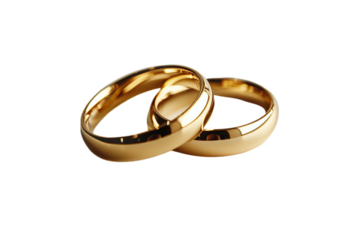 Elegant pair of gold wedding rings symbolizing eternal love and commitment