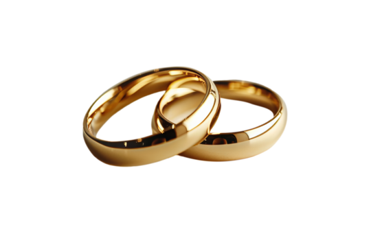Elegant pair of gold wedding rings symbolizing eternal love and commitment
