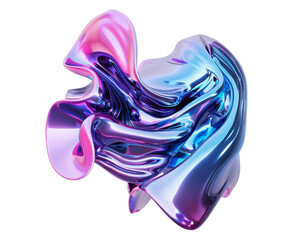 Purple blue modern liquid on transparent background