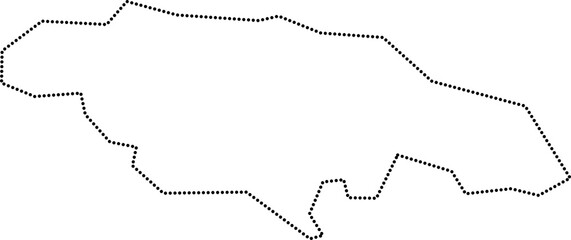 dot line drawing of jamaica island map.