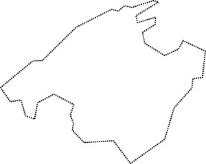 dot line drawing of mallorca island map.